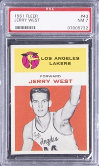 1961-62 Fleer #43 Jerry West Rookie Card - PSA NM 7